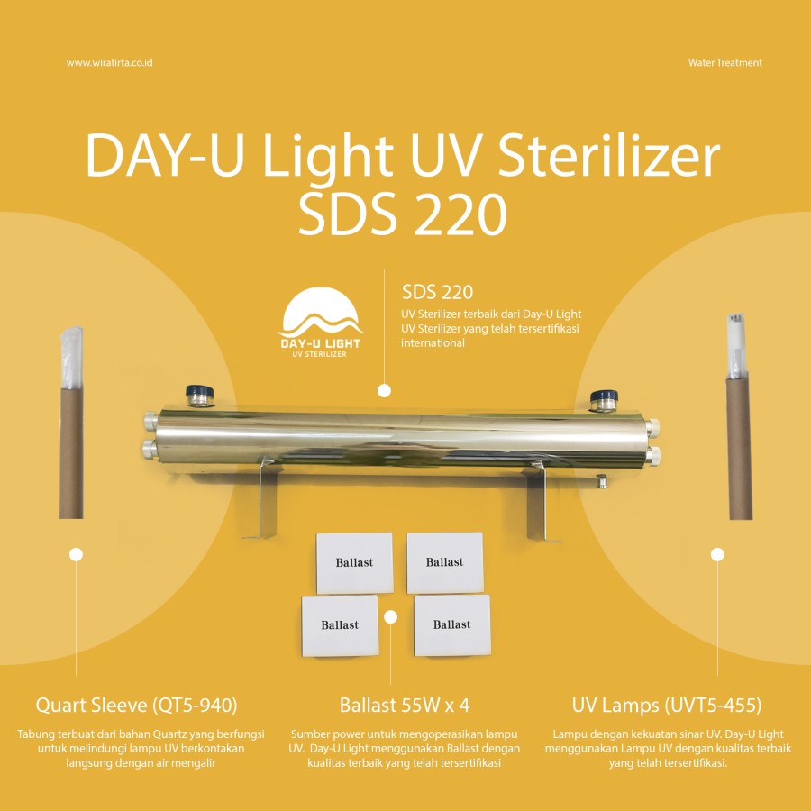 Lampu UV Sterilizer Day-U Light SDS-220 (48 GPM) 55 Watt