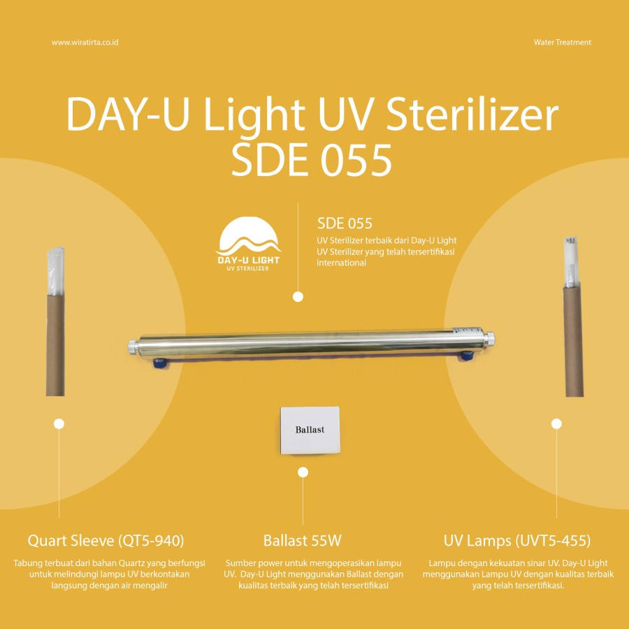 Lampu UV Sterilizer Day-U Light UV SDE-055 (12 GPM) 55 Watt TB