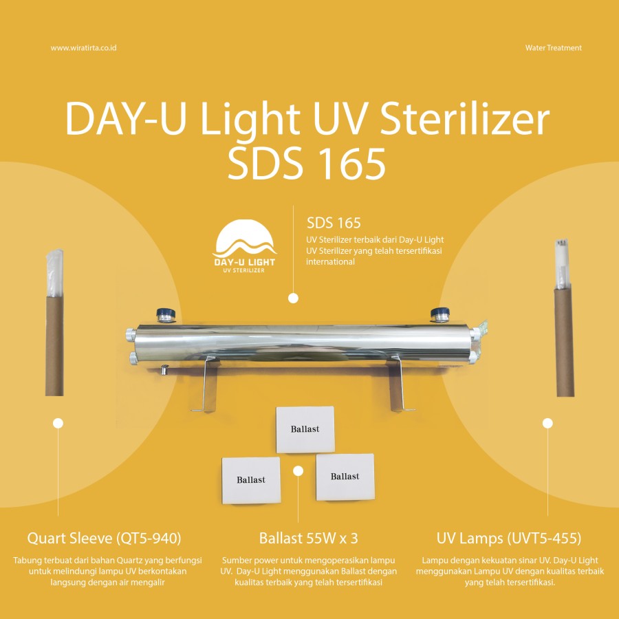Lampu UV Sterilizer Day-U Light UV SDS-165 (36 GPM) 55 Watt